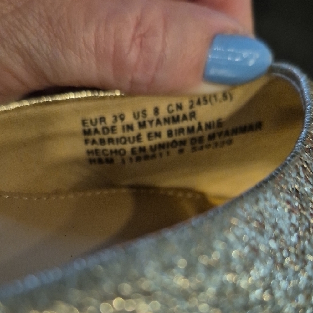 H&M Gold Mules with Glamorous Metallic Finish In Eu Size 39 - Picture 5 of 8